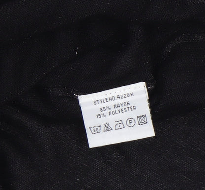 Reflections Womens Black V-Neck Long Sleeve Pullover Jumper Size S