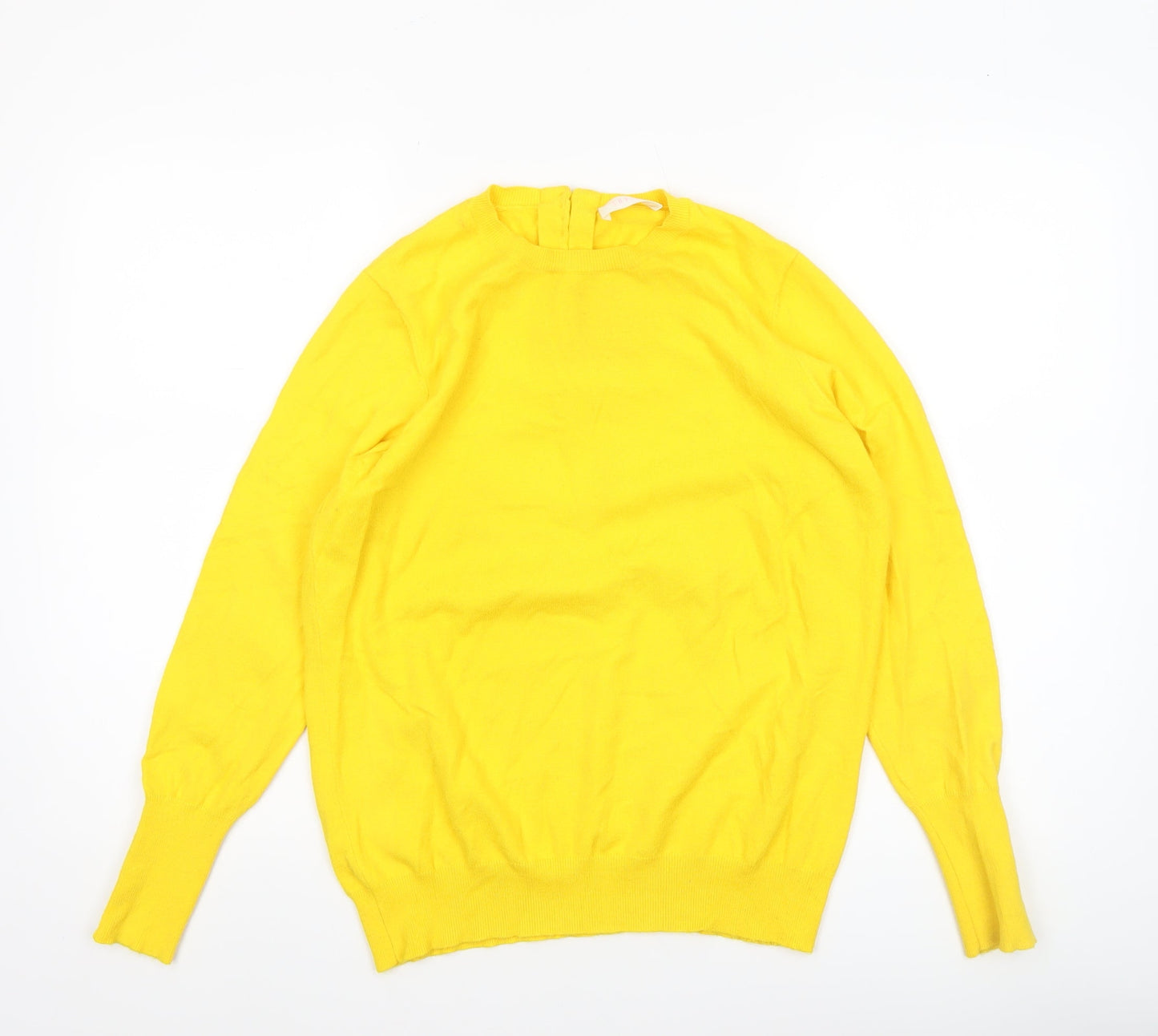 Savida Women's Yellow Crew Neck Long Sleeve Pullover Jumper Size 14