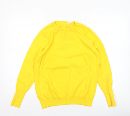 Savida Women's Yellow Crew Neck Long Sleeve Pullover Jumper Size 14