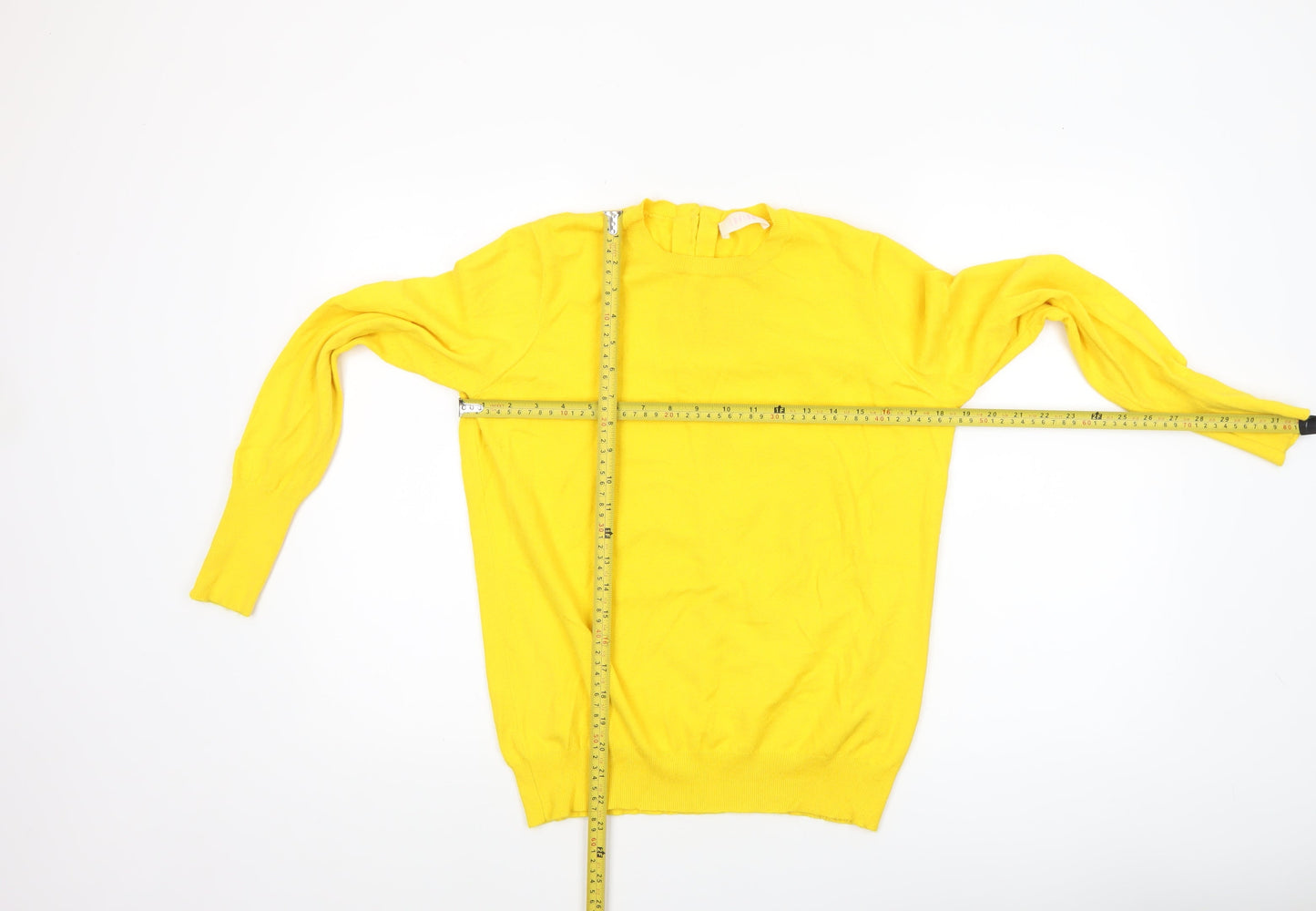 Savida Women's Yellow Crew Neck Long Sleeve Pullover Jumper Size 14
