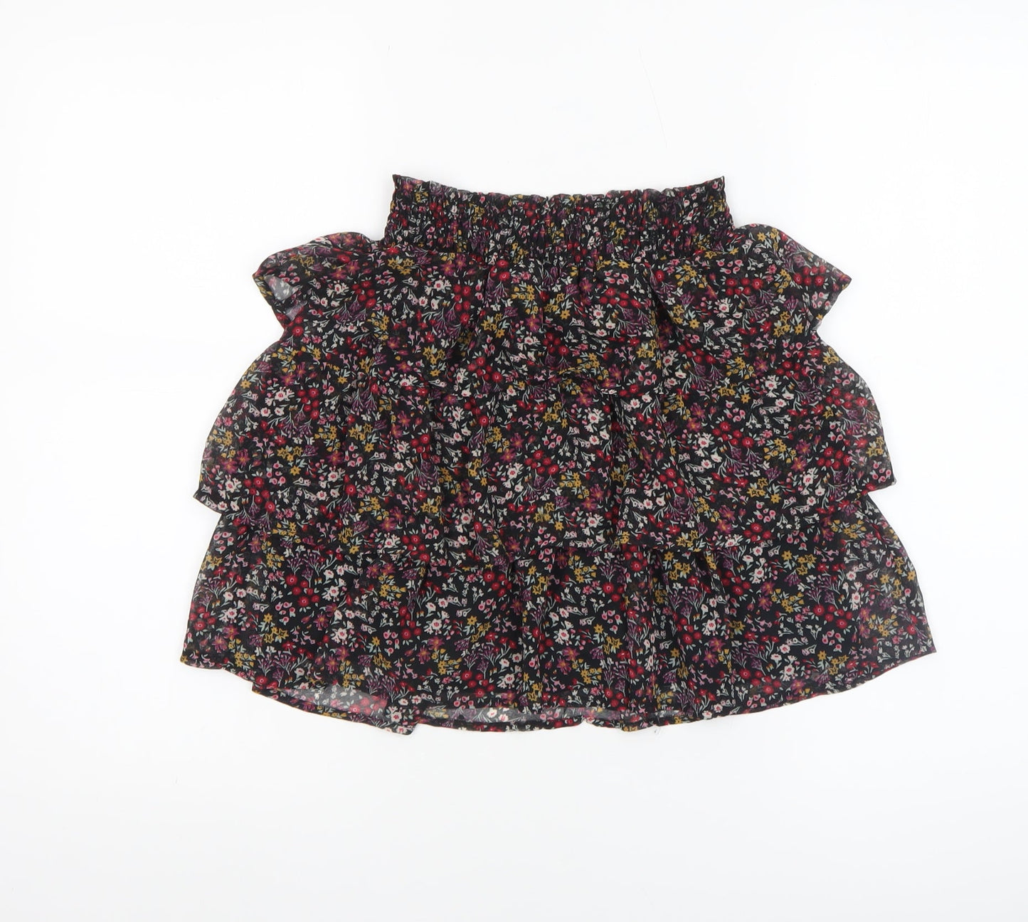 Miss Selfridge Petites Floral Mini Skirt Women Multicolour UK 6 Ruffle Polyester