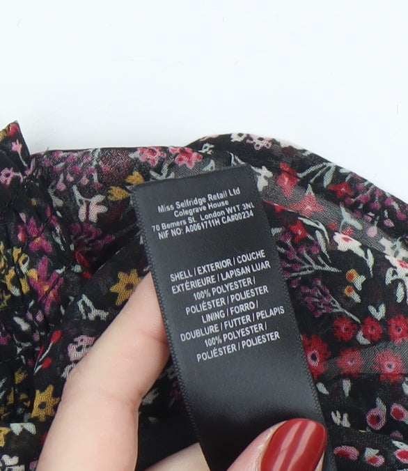 Miss Selfridge Petites Floral Mini Skirt Women Multicolour UK 6 Ruffle Polyester