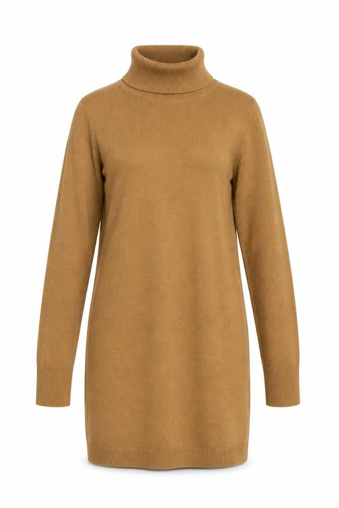 Forever 21 Women’s Brown Roll Neck Long Sleeve Knit Tunic Jumper Size S