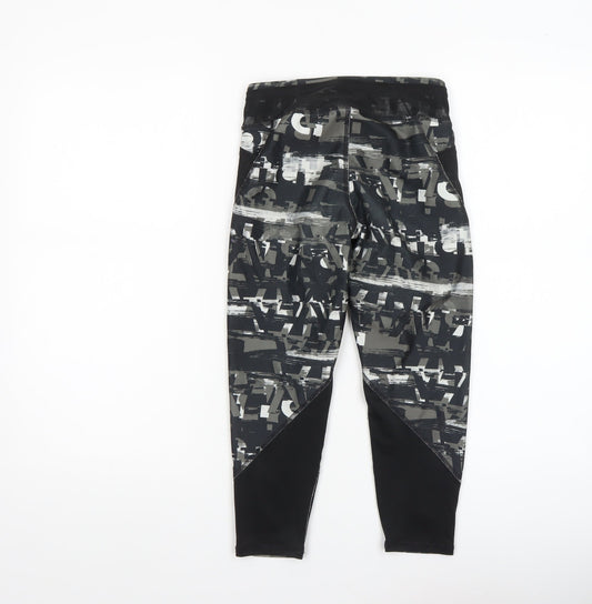 Puma Girls Black Geometric Print Activewear Leggings 9-10 Years