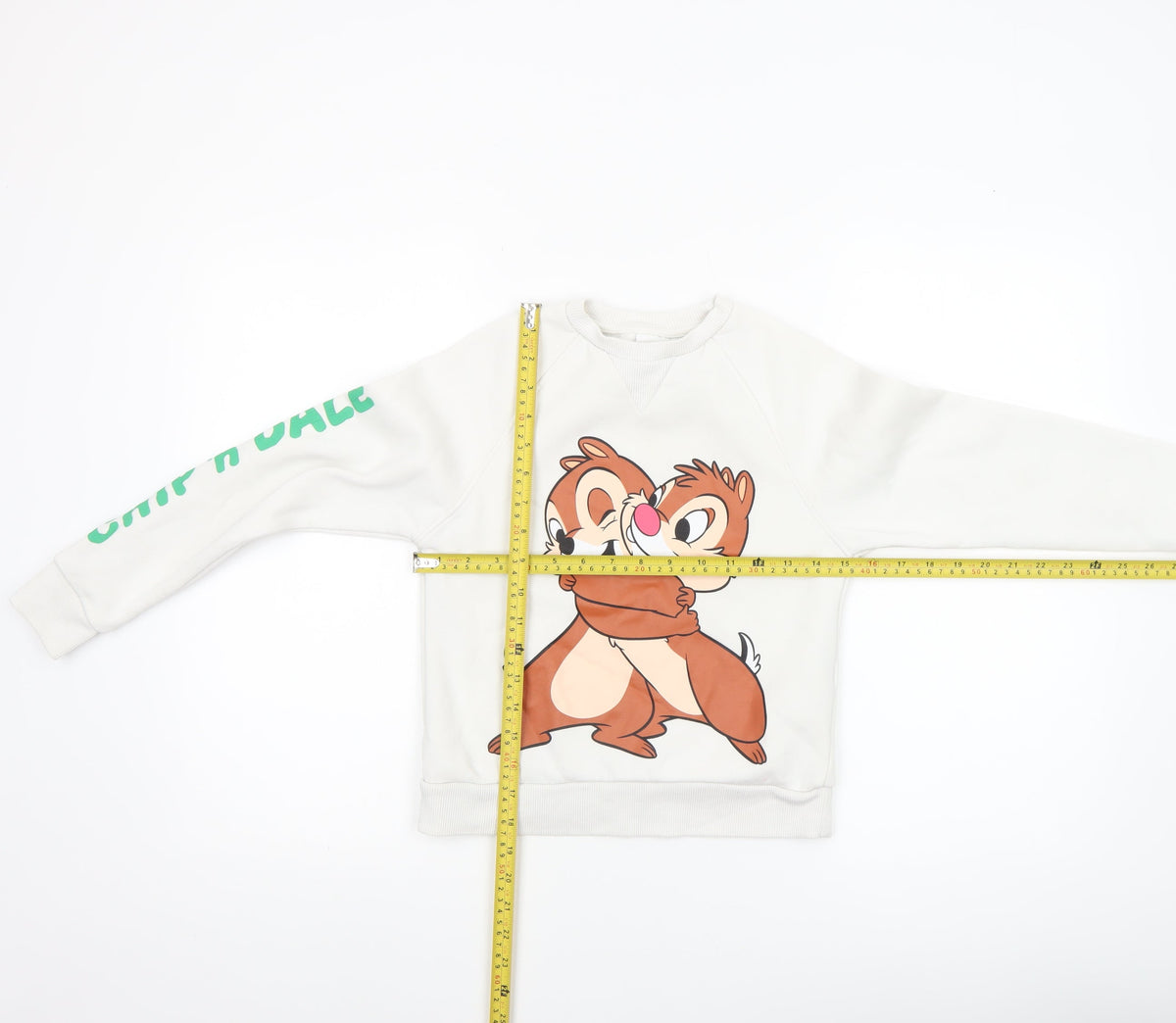 Disney Girls White Chip 'n Dale Fleece Sweatshirt 7-8 Years Pullover
