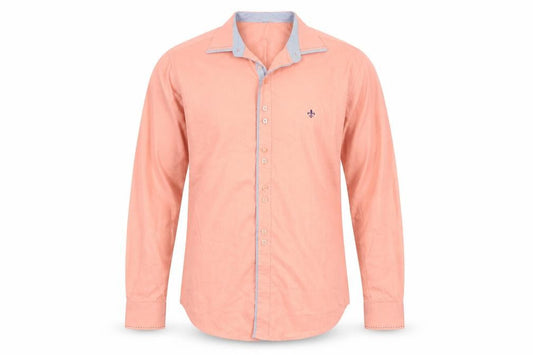 Dudalina Sport Men's Peach Long Sleeve Button-Up Shirt Size M