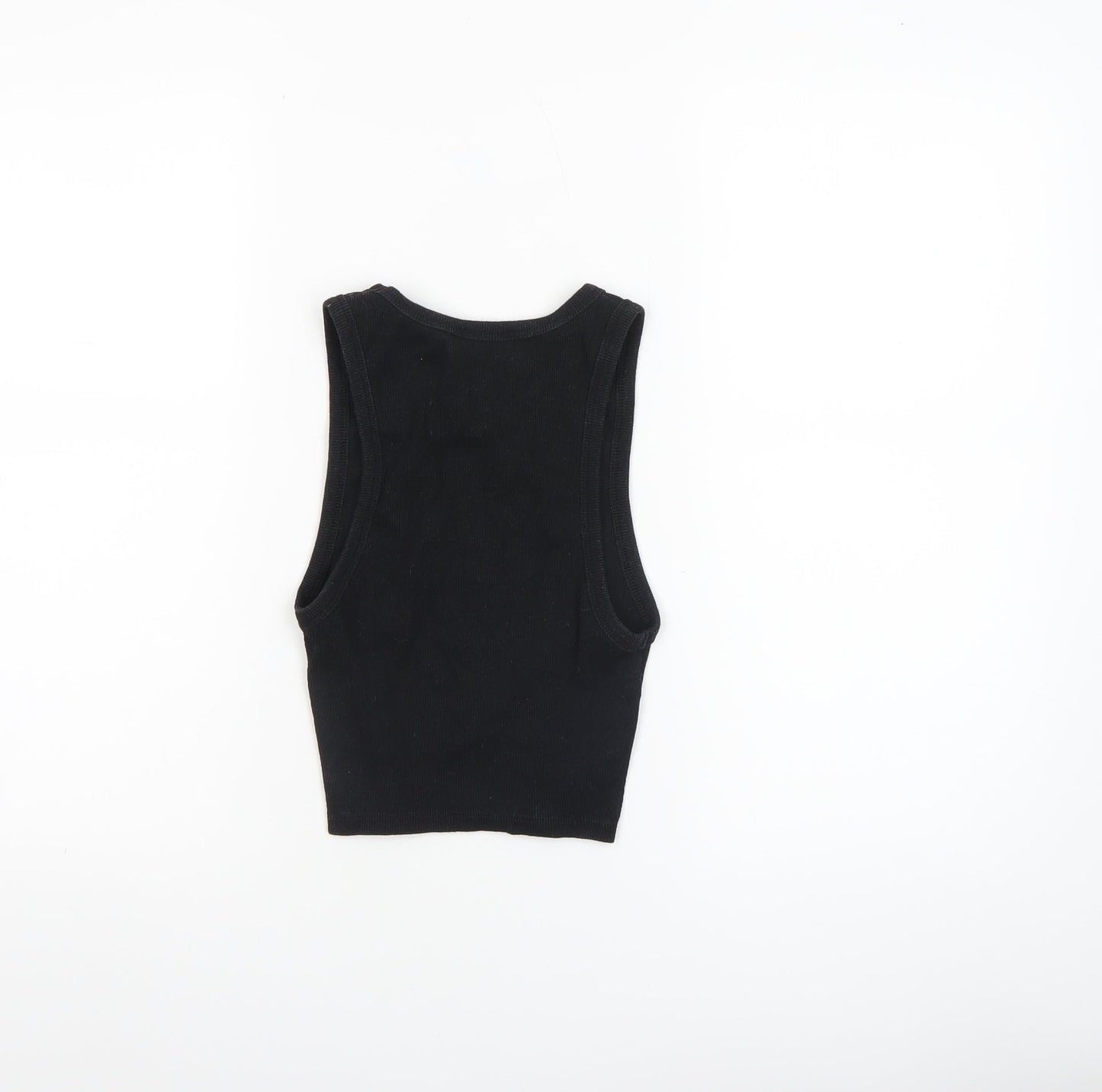 Zara Women’s Black Cropped Tank Top Cotton Stretch S