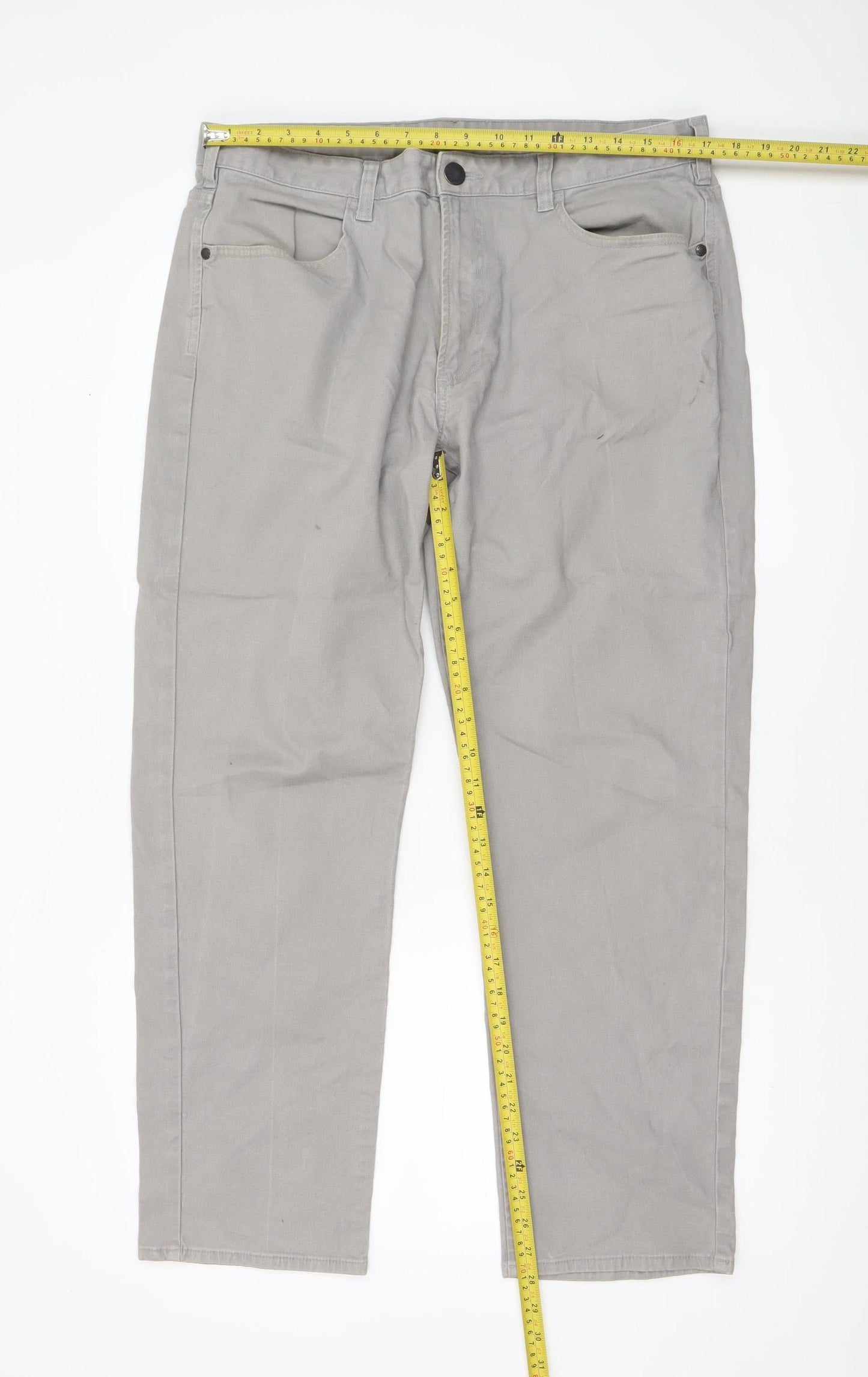 St. Bernard for Dunnes Stores Men's Grey Straight Jeans 36W 30L Cotton Blend