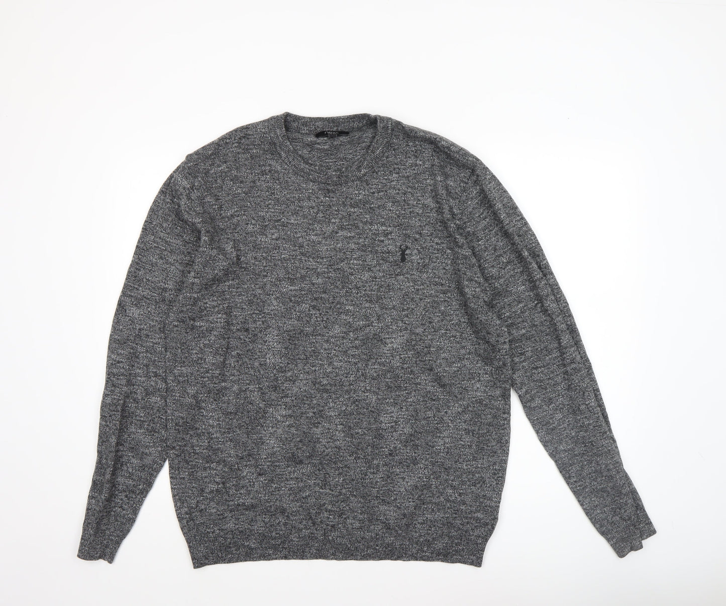 Next Men’s Grey Cotton Blend Crew Neck Pullover Jumper Size L