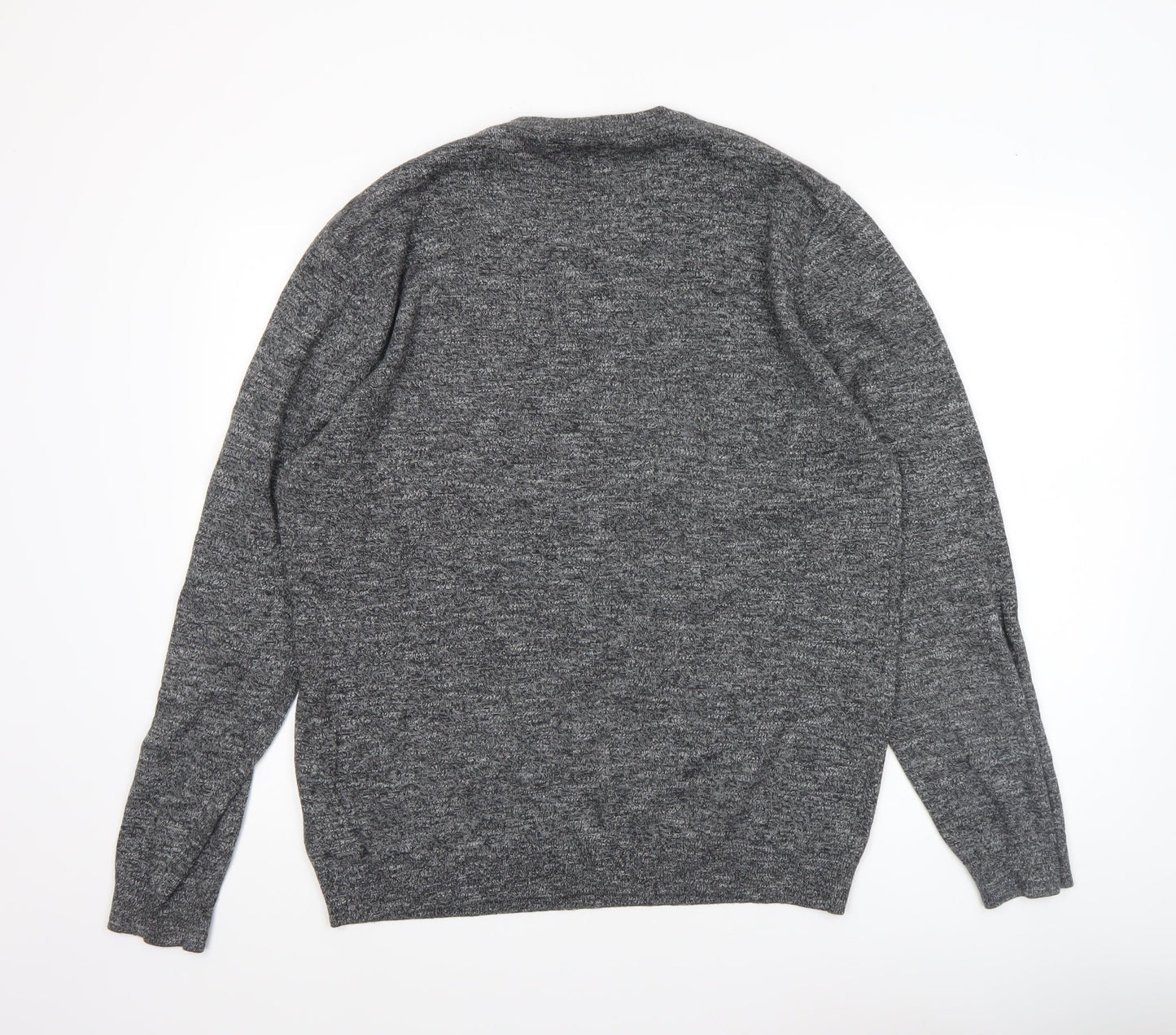 Next Men’s Grey Cotton Blend Crew Neck Pullover Jumper Size L