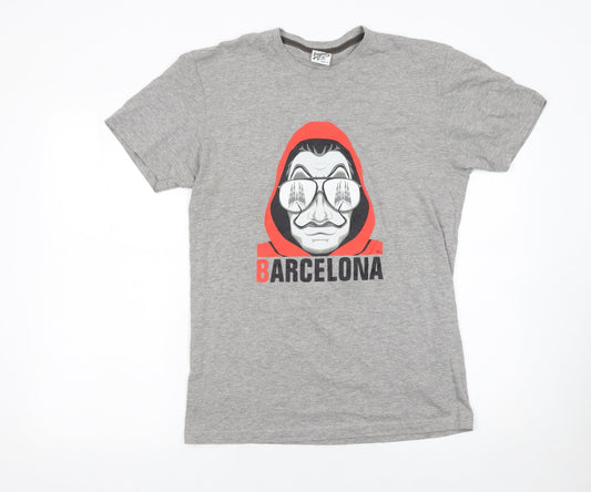 Originals by FM Men’s Grey Barcelona Graphic Print T-Shirt M Regular Fit
