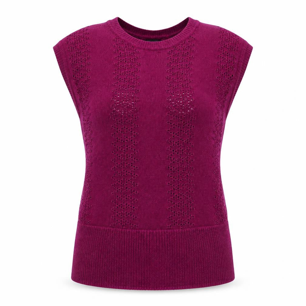 H&M Women's Purple Sleeveless Open-Knit Pullover Jumper Size S