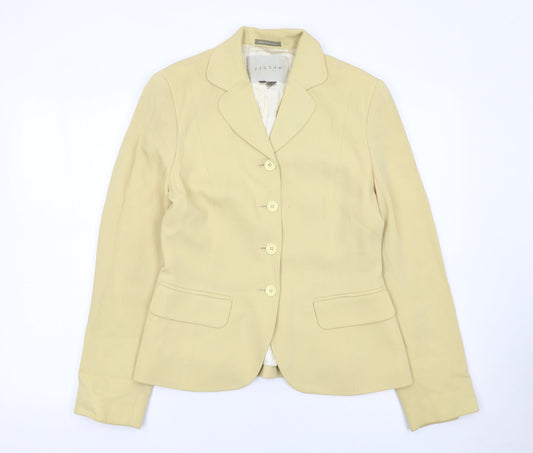 Jigsaw Womens Beige Size 12 Single-Breasted Blazer Jacket