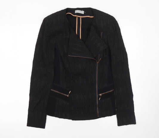 Kapalua Womens Black Slim Fit Biker Jacket Size 10