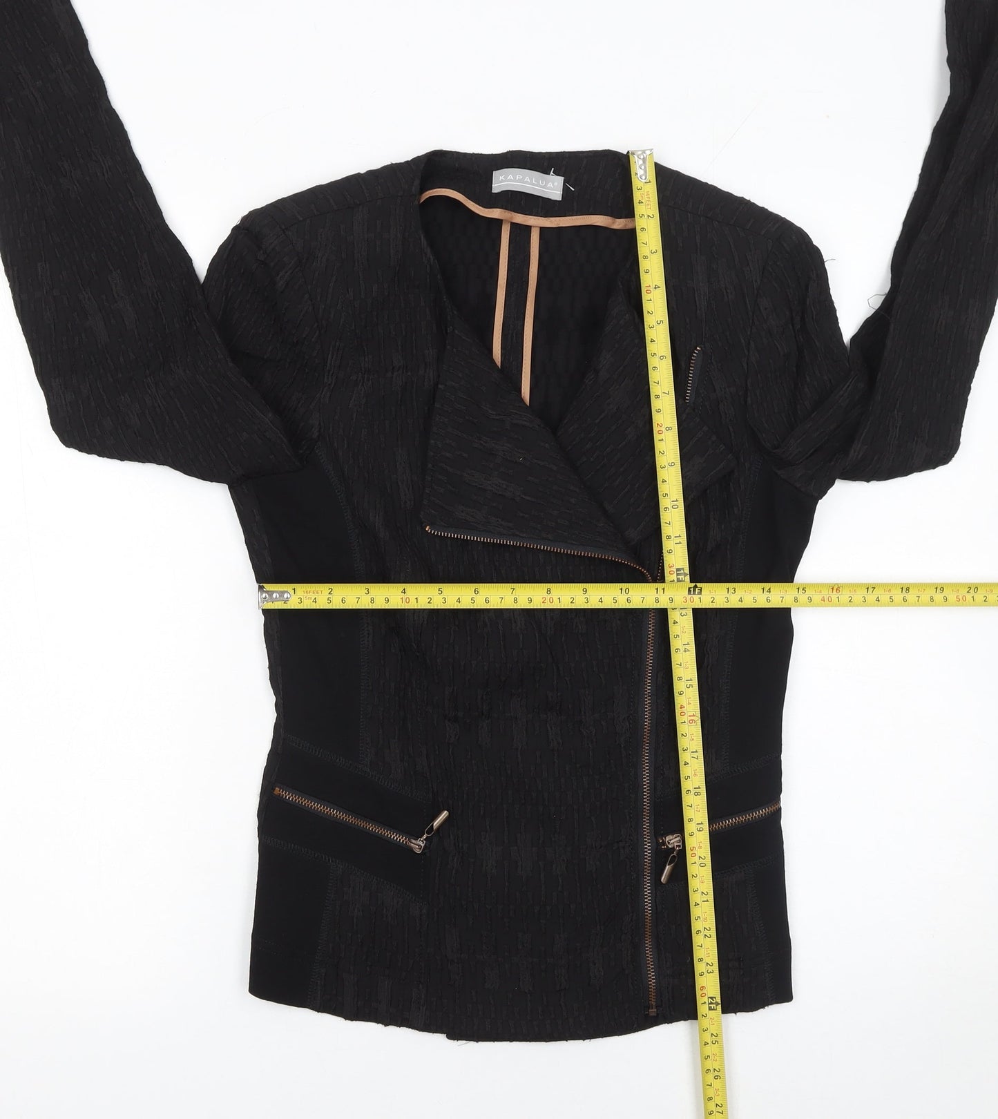 Kapalua Womens Black Slim Fit Biker Jacket Size 10