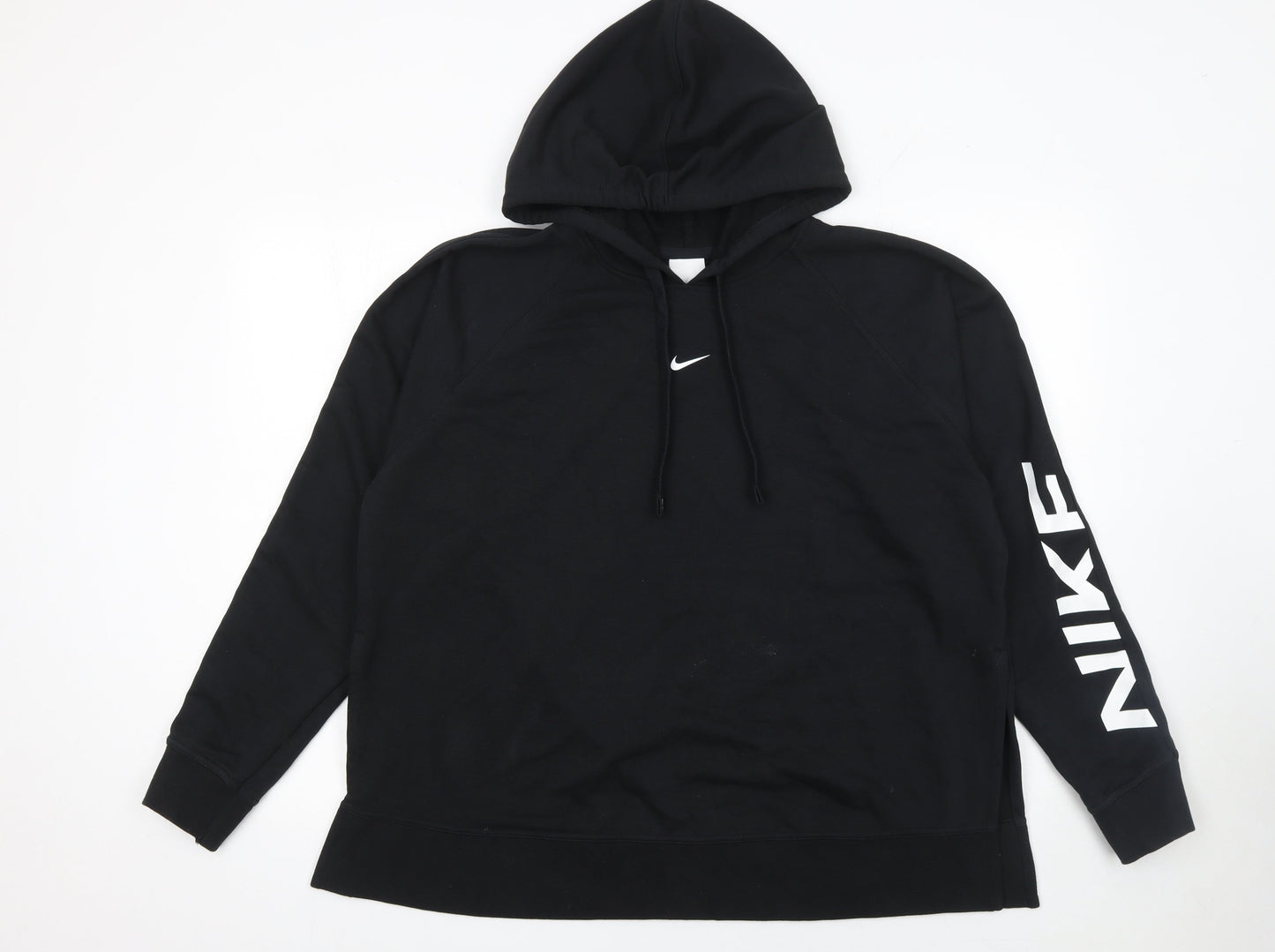 Nike Men's Black Dri-FIT Pullover Hoodie Large Cotton Blend
