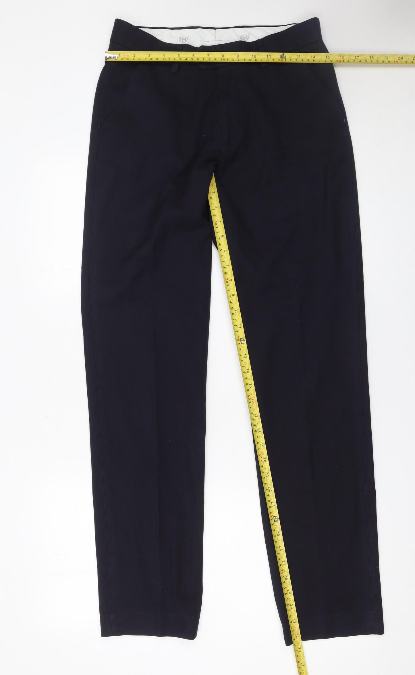 1880 Club Men's Blue Regular Fit Chino Trousers 31L