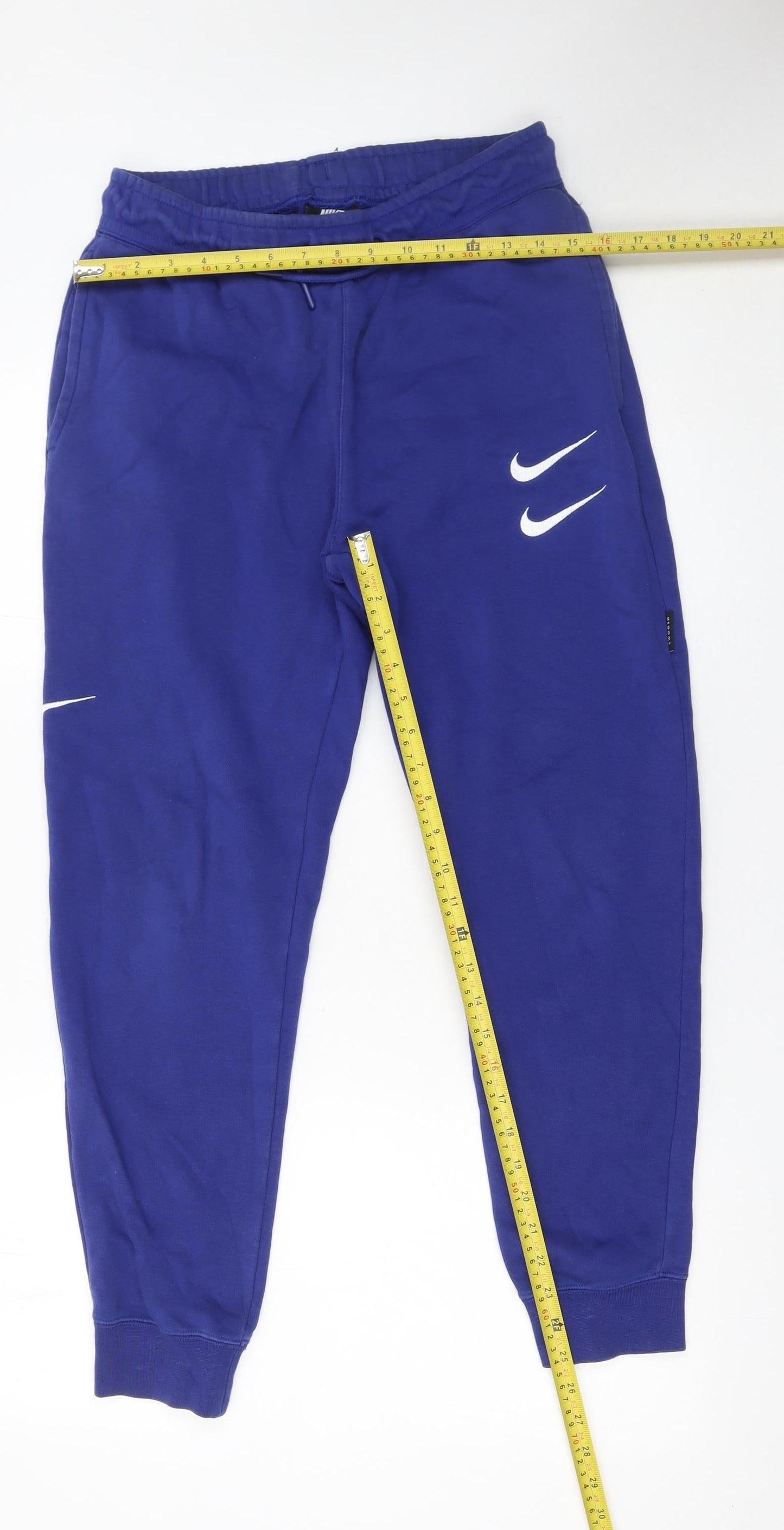 Nike Men's Blue Jogger Trousers Size S Elastic Waist Fleece