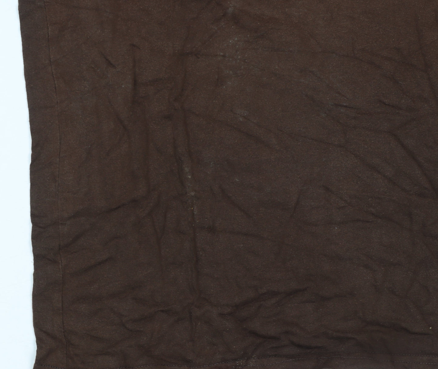 Light Corp Men's Brown Graphic Print Cotton T-Shirt Size S