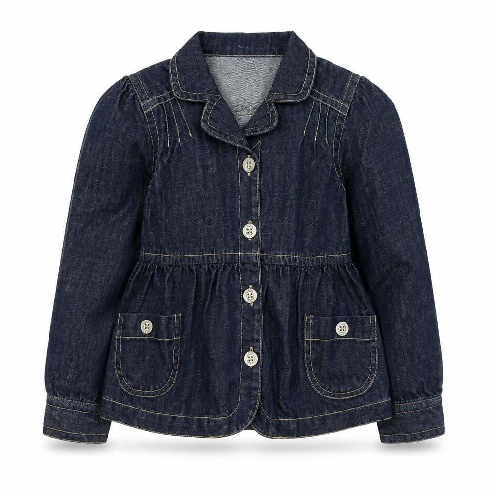 Jasper Conran Girls Blue Denim Button Jacket 7 Years Cotton Casual