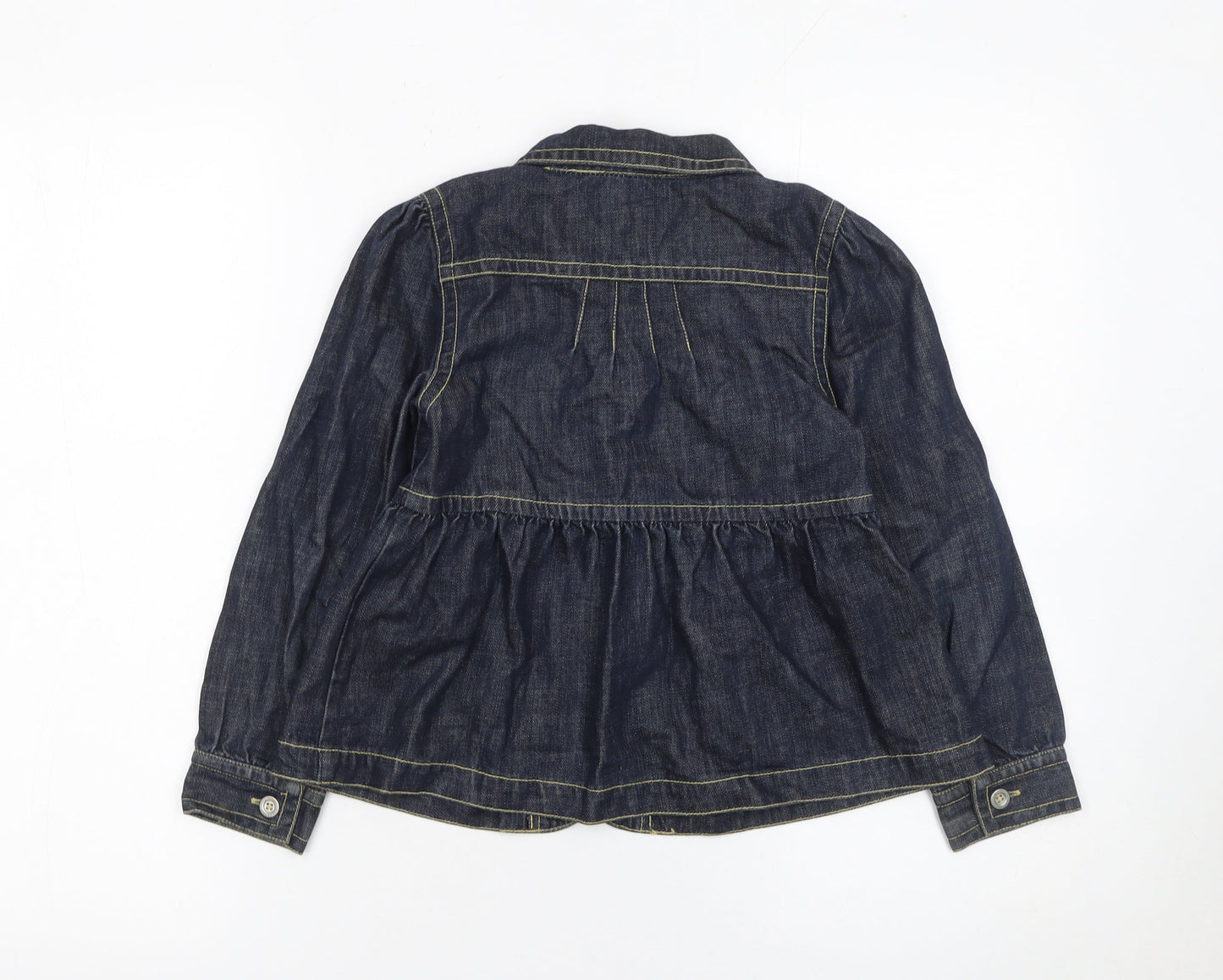 Jasper Conran Girls Blue Denim Button Jacket 7 Years Cotton Casual
