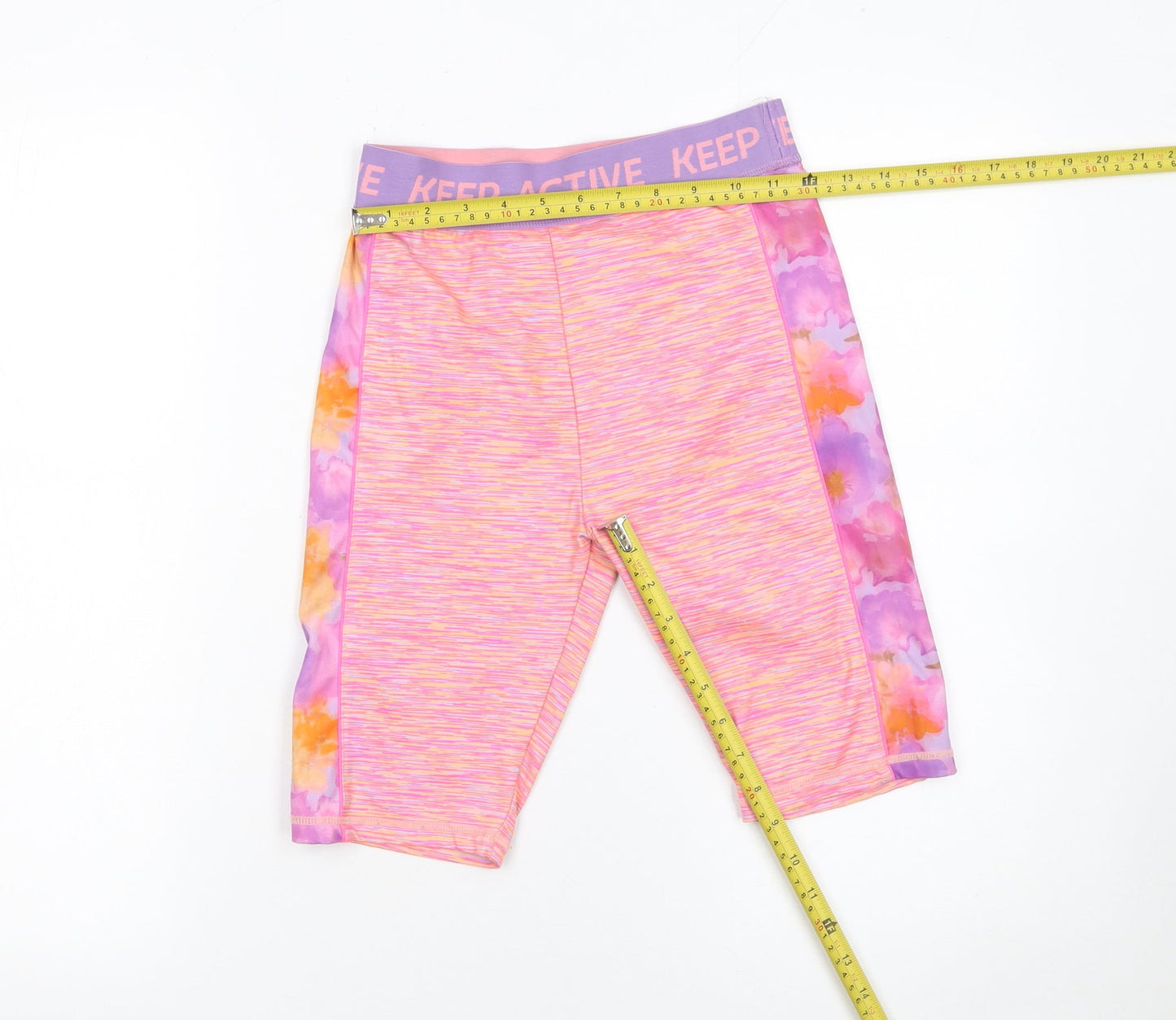 Dunnes Stores Girls Pink Biker Activewear Shorts 26in Waist