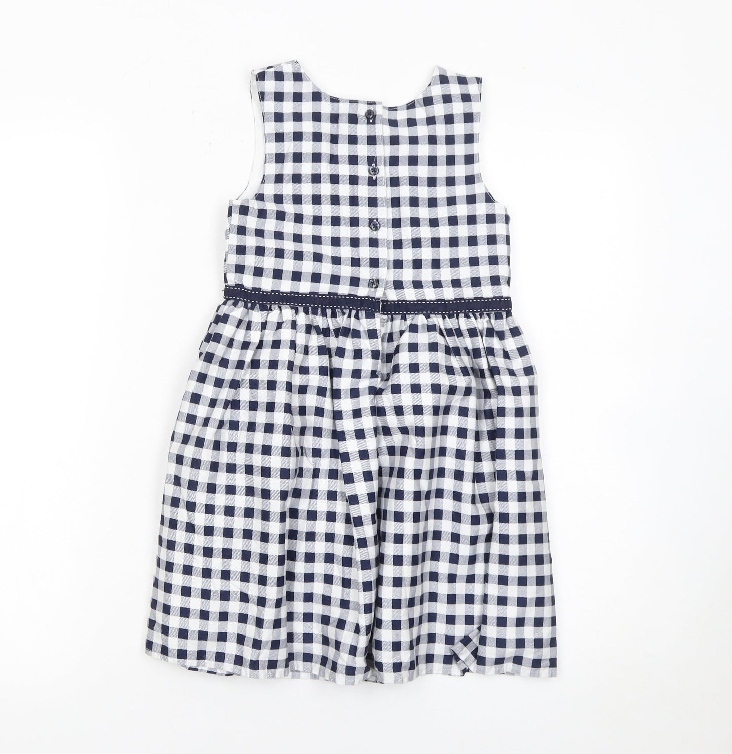 Young Dimension Girls Blue Check Sleeveless A-Line Dress 6-7 Years