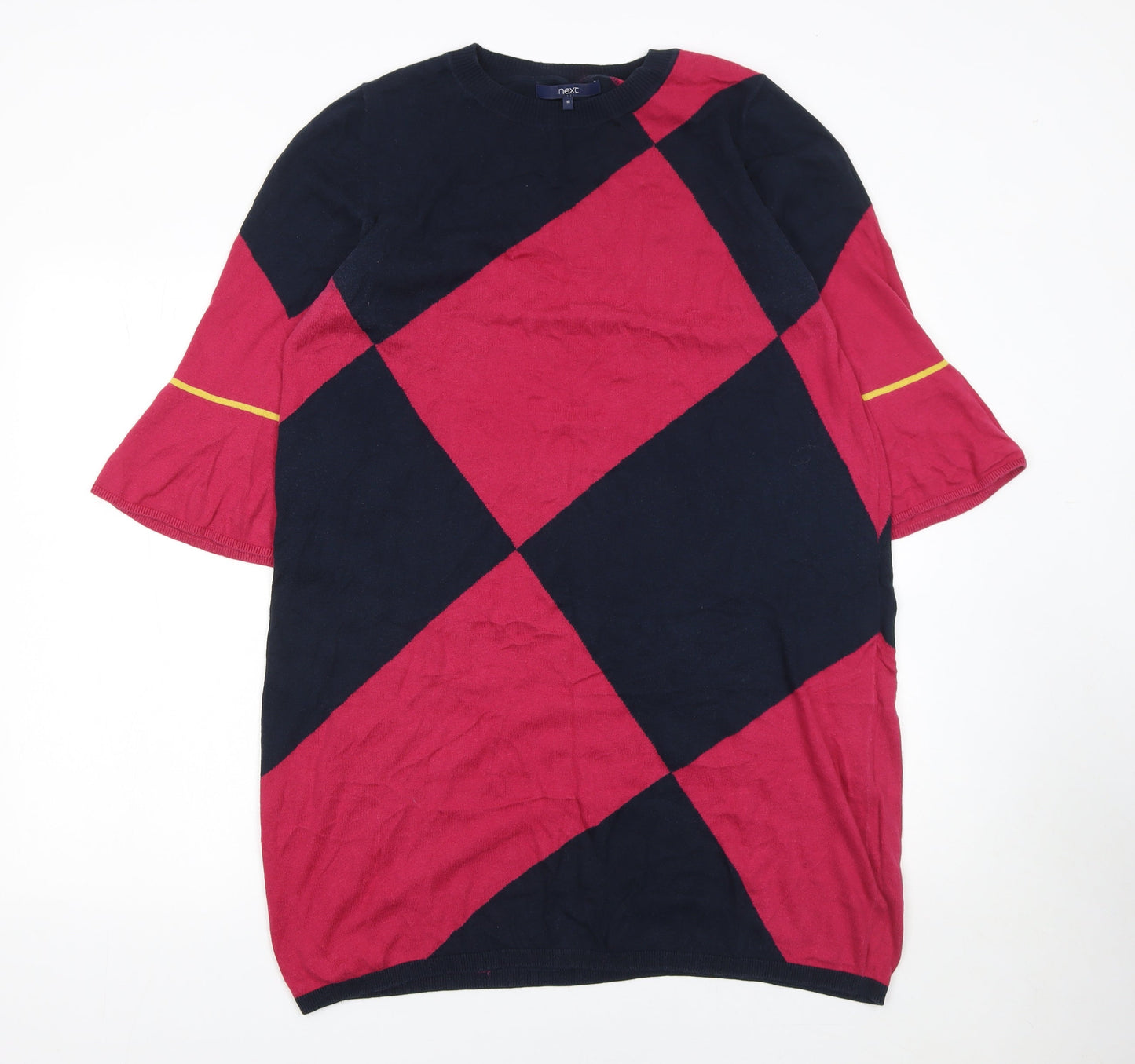Next Women’s Argyle Knit Shift Dress Multicoloured Size 18