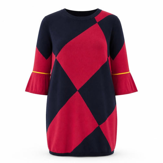 Next Women’s Argyle Knit Shift Dress Multicoloured Size 18