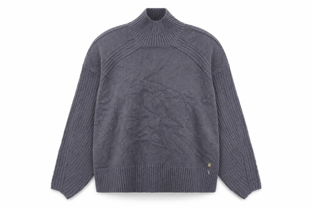 River Island Women's Grey High Neck Knit Jumper Size S