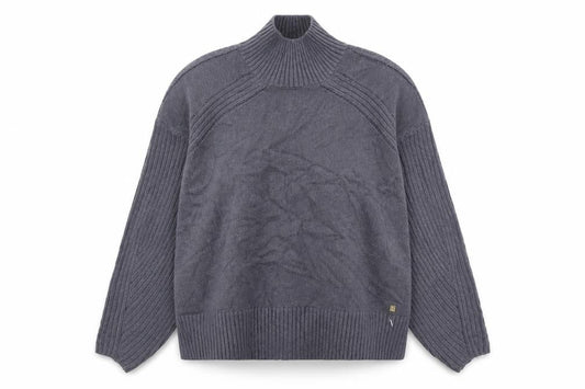 River Island Women's Grey High Neck Knit Jumper Size S