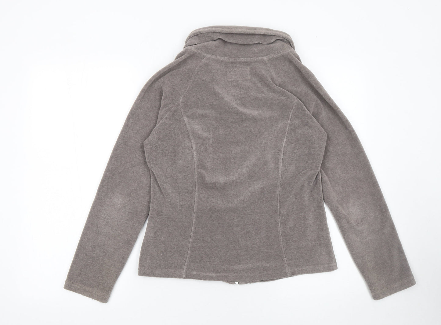Marks and Spencer Women Grey Fleece Zip Jacket Small Regular Fit