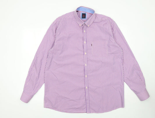 André Jeanswear Men’s Purple Check Cotton Button-Up Shirt Size L