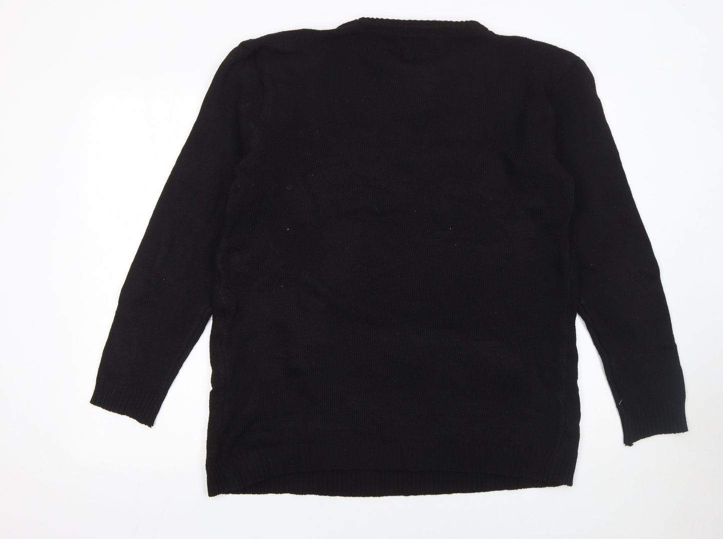 Elizabeth Alexandra London Men's Black XL Christmas Santa Pullover Jumper