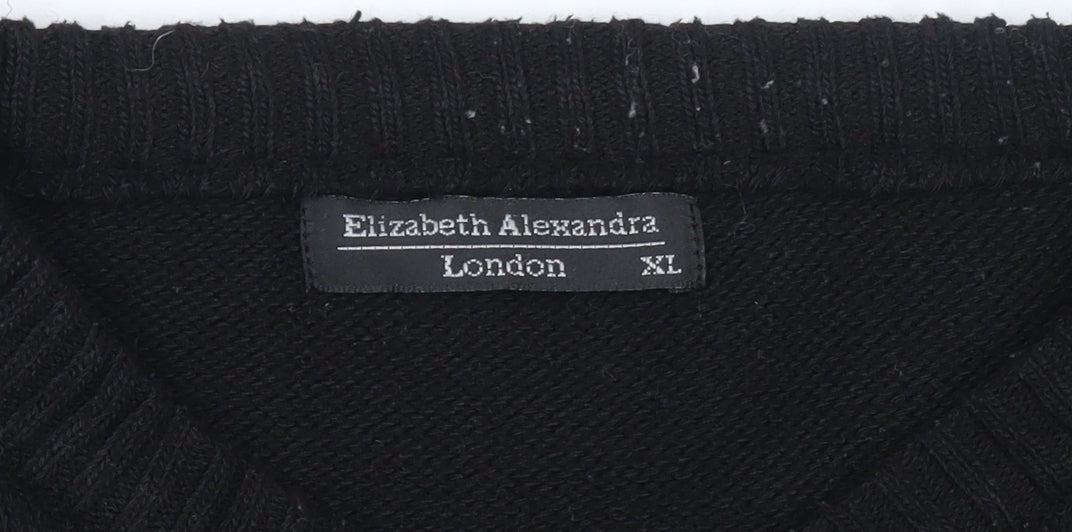 Elizabeth Alexandra London Men's Black XL Christmas Santa Pullover Jumper