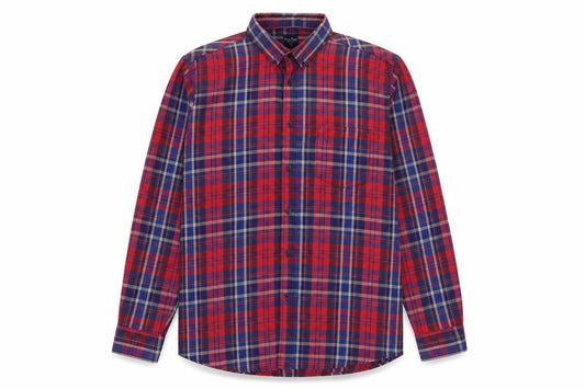James Pringle Men’s Red Plaid Button-Down Long Sleeve Shirt XL