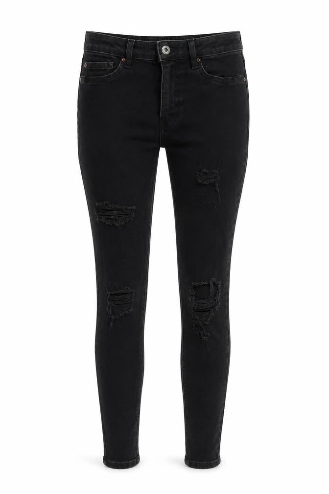 Bershka Women's Black Skinny Distressed Jeans Size 10