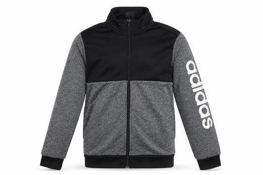 Adidas Boys Grey & Black Track Jacket Size 13-14Y Full Zip Activewear