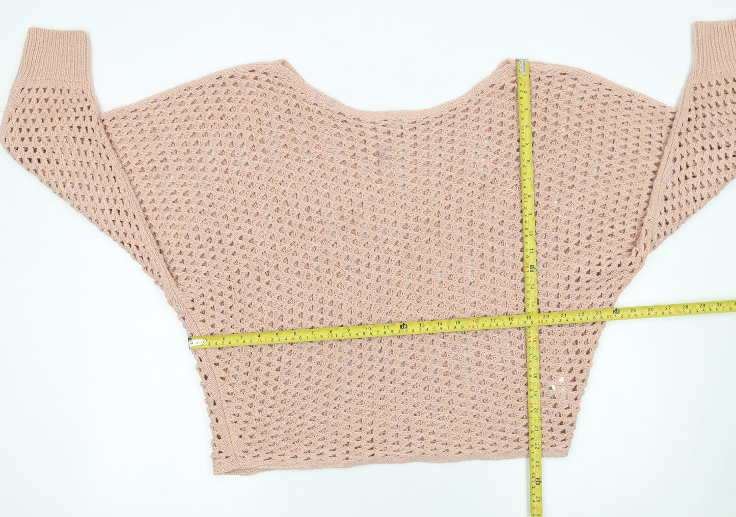 River Island Women’s Beige Open Knit Pullover Jumper UK 14