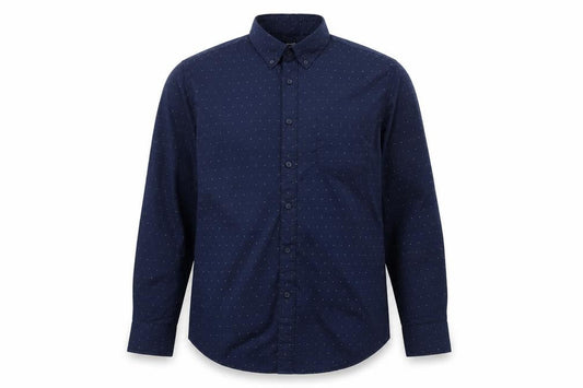 Dunnes Men's Blue Polka Dot Cotton Regular Fit XL Shirt