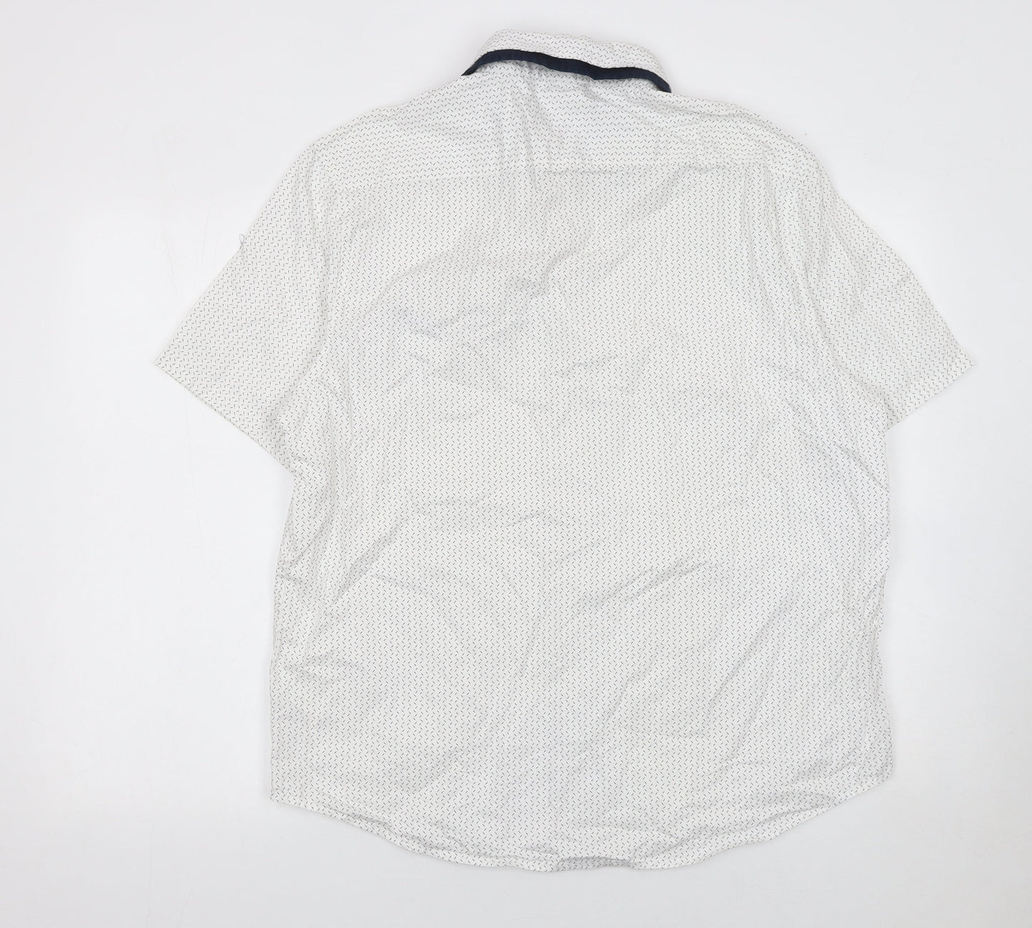 Dunnes Stores Men's White Short Sleeve Regular Fit Cotton Shirt XL