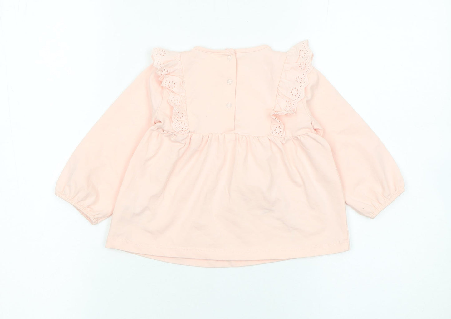 Next Baby Pink Floral Embroidered Long Sleeve Tunic Blouse 9-12 Months
