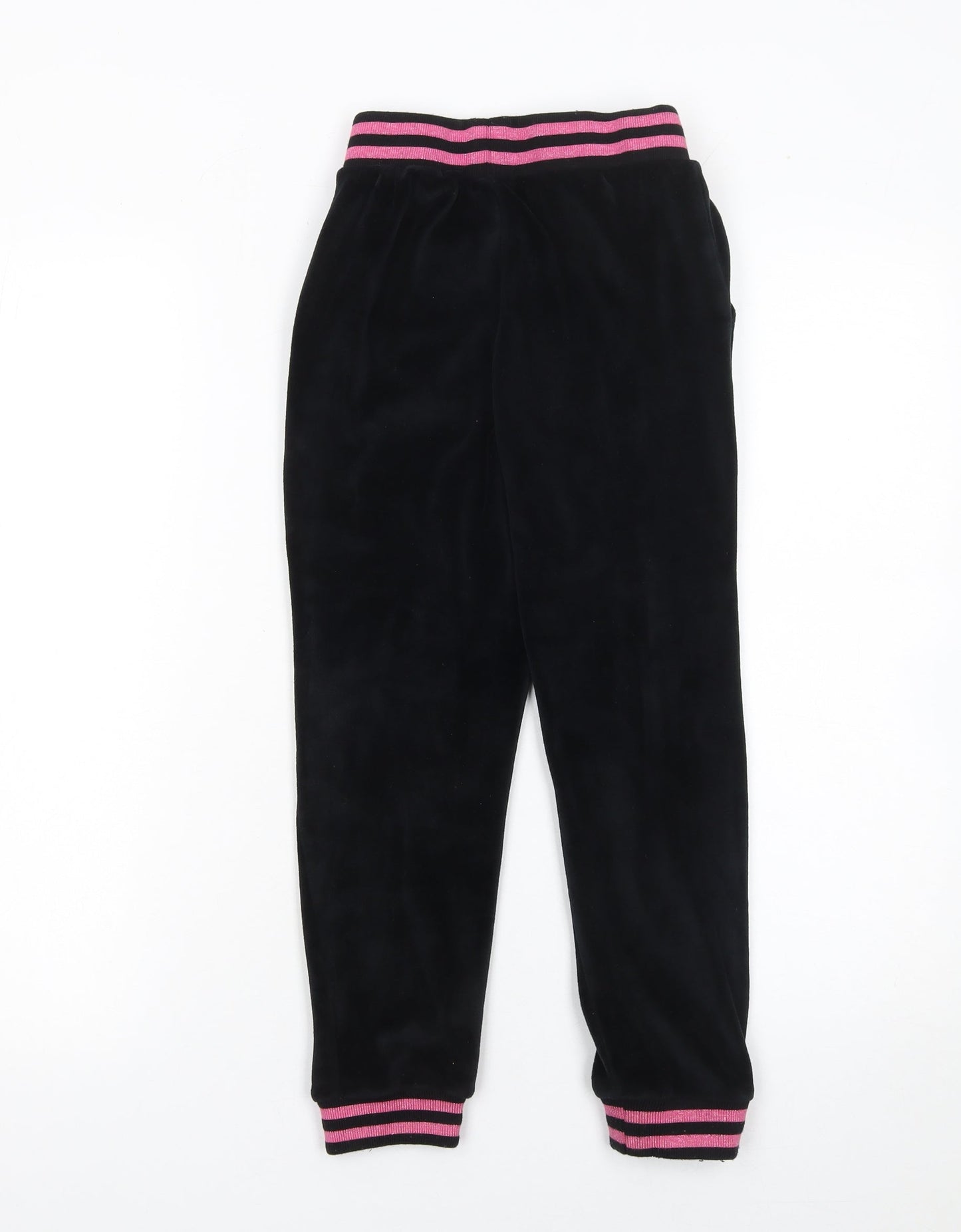 Pineapple Girls Black Velour Jogger Trousers 8-9 Years Elastic Waist Dancewear