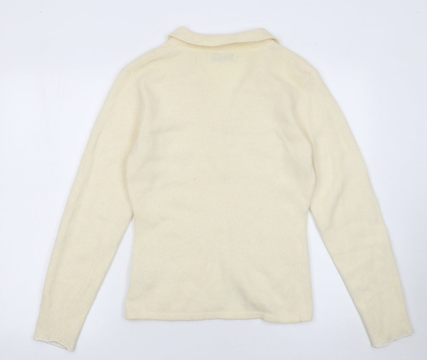Berkertex Women Vanilla Embroidered Wool Angora Cardigan Size 10-12