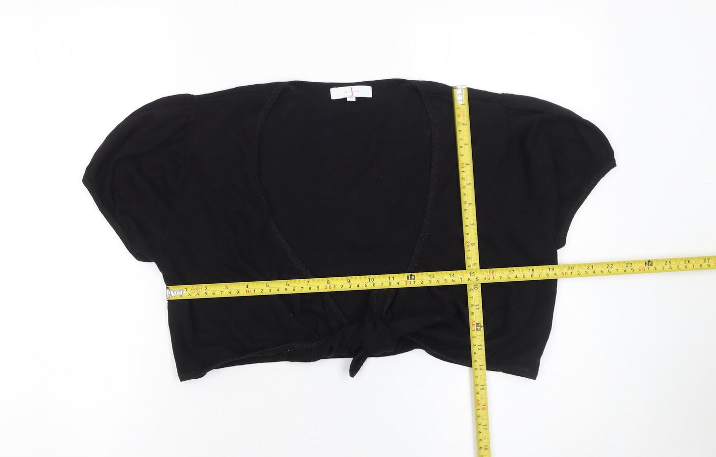 Jasper Conran Women's Black Cotton Shrug Size 14 V-Neck
