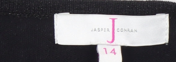 Jasper Conran Women's Black Cotton Shrug Size 14 V-Neck
