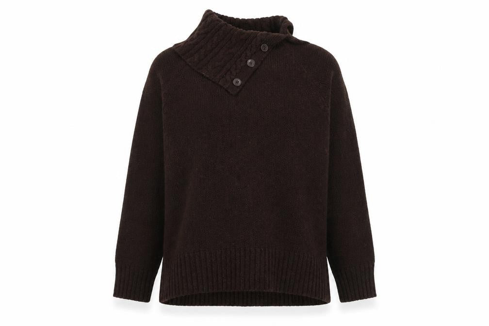 Bonmarché Women Brown Chunky Knit High Neck Pullover Jumper Size L
