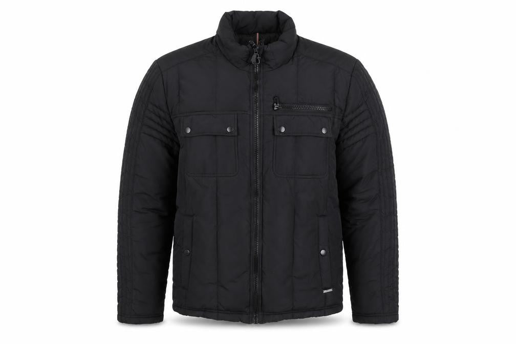Kenneth Cole Reaction Men's Black L Puffer Jacket Winter Polyester Zip