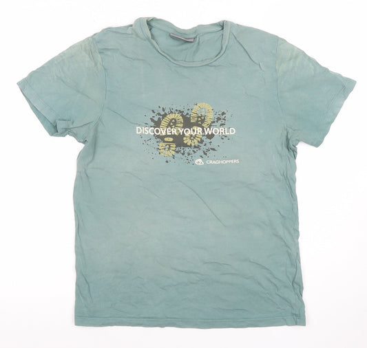 Craghoppers Men's Green Graphic Outdoor Cotton T-Shirt Size S