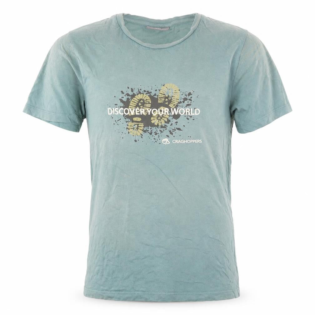 Craghoppers Men's Green Graphic Outdoor Cotton T-Shirt Size S